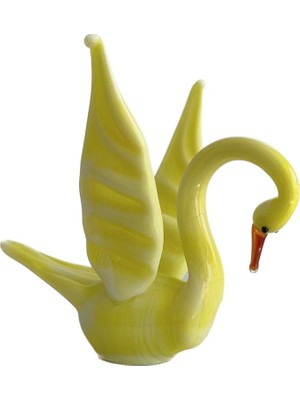 El Yapımı Murano Cam Kuğu Biblo A01