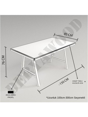 Deryawood Masif Ahşap Agena Çalışma Masası 85*100*76 cm