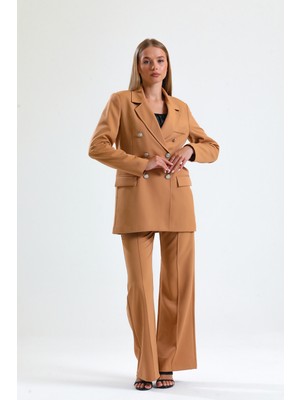 Sense Içi Astarlı  Hürrem Kumaş Oversize Blazer Ceket | CKT34236 Camel