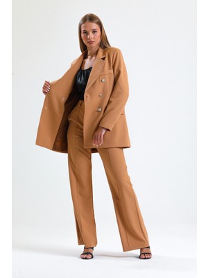 Sense Içi Astarlı  Hürrem Kumaş Oversize Blazer Ceket | CKT34236 Camel