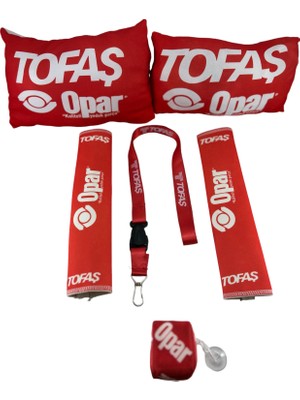 Tky Tofaş Opar Oto Konfor Seti (Boyun Yastığı, Kemer Pedi, Ayna Ipi, Cam Süsü 6 Parça)
