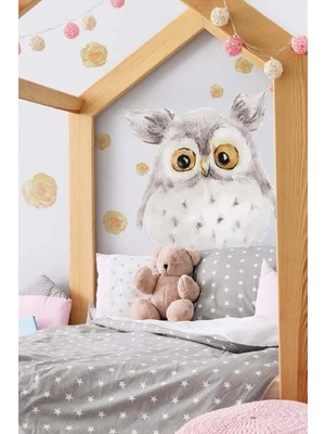 Kt Grup Sevimli Baykuş ve Çiçekler Çocuk Odası Duvar Sticker Seti