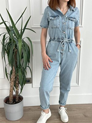 Arzu Emiroğlu Mavi Denim Tulum