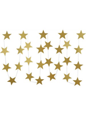 Hayaller Dükkanı Süs Sarkıt Yıldız Metalize Parlak Altın 25 Li Set