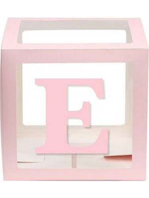 Kidspartim Şeffaf Kutu Harf Pembe E