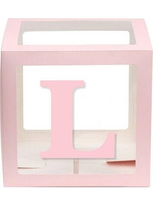 Kidspartim Şeffaf Kutu Harf Pembe L