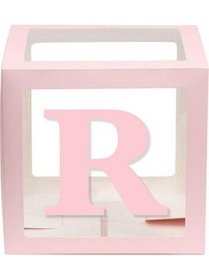 Kidspartim Şeffaf Kutu Harf Pembe R
