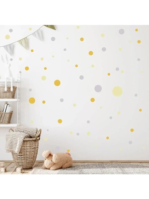 Soft Renk Puantiyeler 500 Adet Dekoratif Mega Duvar Sticker Seti