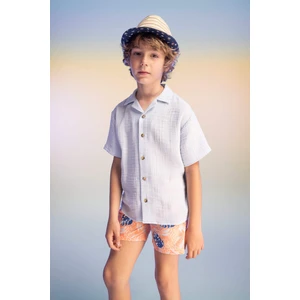 Erkek Çocuk Basic Kısa Kollu Pamuklu Muslin Gömlek W3239A623HS