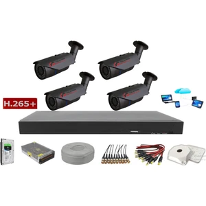 4'lü 5mp Lens Ahd Full Paket Güvenlik Kamerası