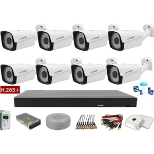 8 Kameralı Güvenlik Sistemi Dış-Mekan-Hdd-Jack-Bnc-Konnektör Proje Kamera
