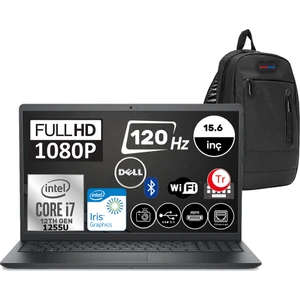 Vostro 3520 Intel Core I7-1255U 16GB 512GB SSD 15.6" Fhd 120HZ Ubuntu Taşınabilir Bilgisayar N5305PVNB3520U06 + Zetta Çanta