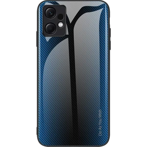 Lr Joyful Xiaomi Redmi Not 12 4g Temperli Cam Geri Kılıf Karbon Fiber Doku Yumuşak Tpu Çerçeve Telefon Kapağı (Yurt Dışından)