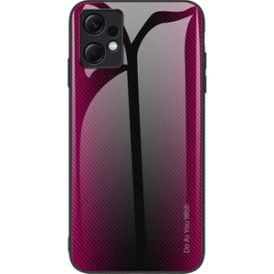 Lr Joyful Xiaomi Redmi Not 12 4g Temperli Cam Geri Kılıf Karbon Fiber Doku Yumuşak Tpu Çerçeve Telefon Kapağı (Yurt Dışından)