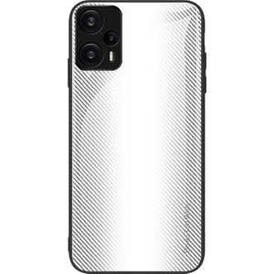 Lr Joyful Xiaomi Redmi Note 12 Turbo / Poco F5 5g Karbon Fiber Doku Kabuk Kapağı Temperli Cam Geri+Yumuşak Tpu Telefon Kılıfı (Yurt Dışından)