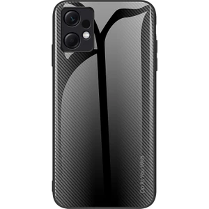 Lr Joyful Xiaomi Redmi Not 12 4g Temperli Cam Geri Kılıf Karbon Fiber Doku Yumuşak Tpu Çerçeve Telefon Kapağı (Yurt Dışından)