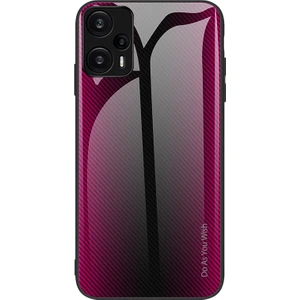 Lr Joyful Xiaomi Redmi Note 12 Turbo / Poco F5 5g Karbon Fiber Doku Kabuk Kapağı Temperli Cam Geri+Yumuşak Tpu Telefon Kılıfı (Yurt Dışından)