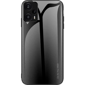 Lr Joyful Xiaomi Redmi Note 12 Turbo / Poco F5 5g Karbon Fiber Doku Kabuk Kapağı Temperli Cam Geri+Yumuşak Tpu Telefon Kılıfı (Yurt Dışından)