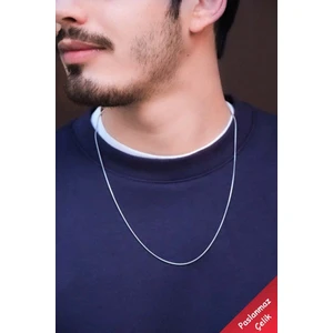 The Collection Gümüş Paslanmaz Çelik Italyan Zincir Kolye 60CM