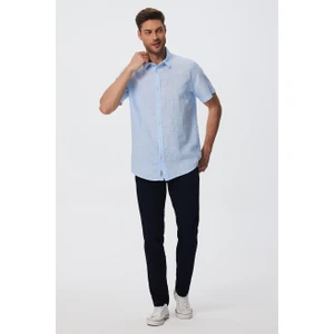 Lee Cooper Andre Erkek Dokuma Gömlek Açık Mavi