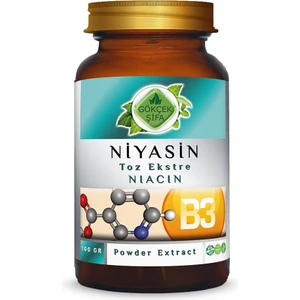 Gökçek Şifa Niyasin Toz Ekstresi (Niacin Vitamin B3)100 gr. Cam Kavanoz