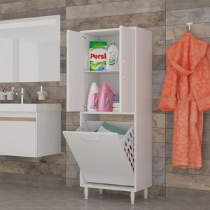 Modilayn 55x138 cm Kirli Sepetli Banyo Dolabı