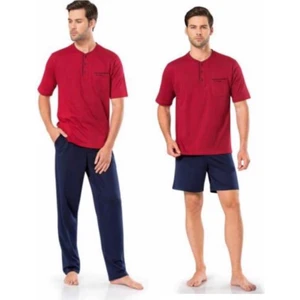 Pierre Cardin 5370 Bordo 3 Lü Pijama Şort Damat Pijama  Takım