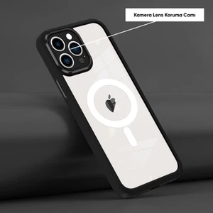 Apple iPhone 14 Pro Kılıf Magsafe Guard Silikon Kılıf (Kablosuz Şarj Destekli) Siyah