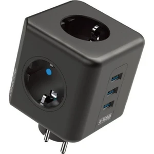Isıya Dayanıklı Termal Akım Korumalı ve Çocuk Korumalı 3 Priz Girişli 3 USB Girişli Küp Priz