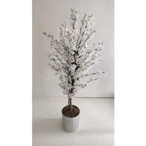 Rüzgar Çiçekçilik Rüzgar Yapay  Çiçekçilik 150 cm Metal  Saksıda Beyaz Bahardalı