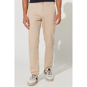 ALTINYILDIZ CLASSICS Erkek Bej Comfort Fit Rahat Kesim Yan Cepli Pamuklu Desenli Esnek Pantolon
