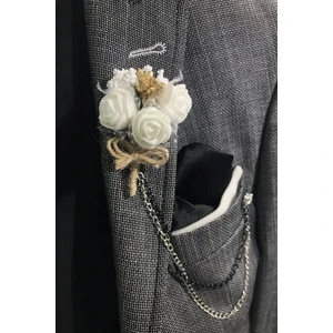 Hayalperest Boncuk Beyaz Yaka Çiçeği - Damat Çiçeği - Sağdıç Çiçeği 1 Adet