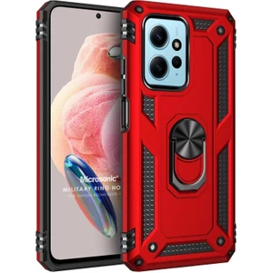 Xiaomi Redmi Note 12 4g Kılıf Military Ring Holder Kırmızı