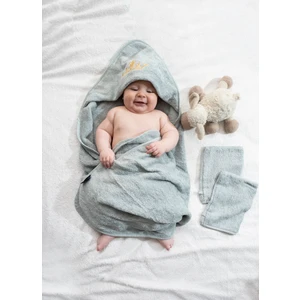 Bambu Taç Nakışlı Özel Kutusunda Bebek Havlu Kundak Ve Kese Seti