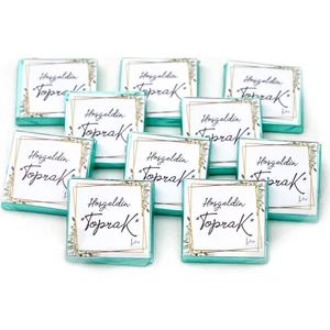 Erkek Bebek Çikolatası Dökme Bebek Çikolatası Yaldızlı Mavi (170 Adet Madlen)