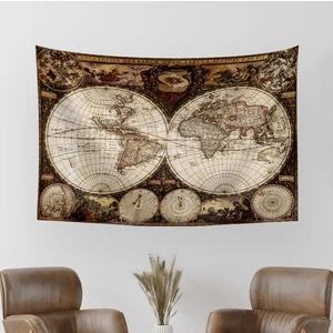 Antik Dünya Doncker Deniz Atlası Dünya Haritası Duvar Örtüsü Halısı