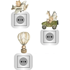 Kt Grup Minik Hayvanların Gezintisi 3 Adet Priz Sticker