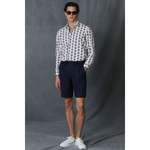 Peler Spor Erkek Chino Şort Slim Fit Lacivert