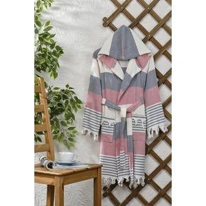 Pamuklu Kapüşonlu Peştemal Bornoz Unisex