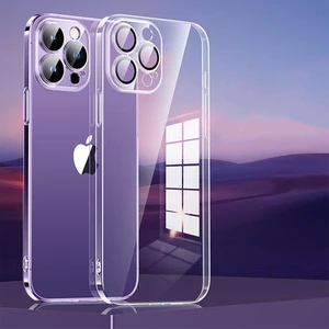 iPhone 14 Pro (6.1) Kılıf Sararmaz Sert Şeffaf Kemara Lens ve Toz Korumalı Ultra Ince Fit Kalıp