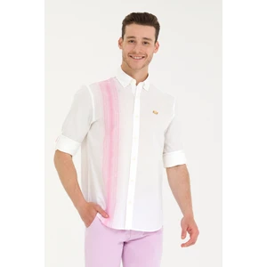 U.S. Polo Assn. Erkek Pembe Desenli Gömlek 50264069-VR041