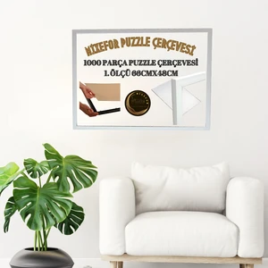 Puzzle Çerçevesi 1000 Parça Ölçü 66CM x 48CM  Ön Yüzey Kırılmaz Antireflektif Arka Yüzey Ahşap Mdf