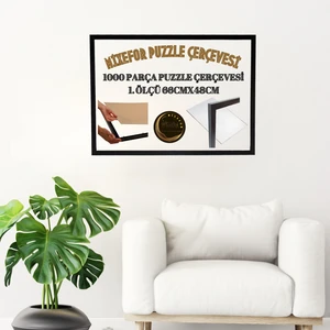 Puzzle Çerçevesi 1000 Parça Ölçü 66CM x 48CM  Ön Yüzey Kırılmaz Antireflektif Arka Yüzey Ahşap Mdf