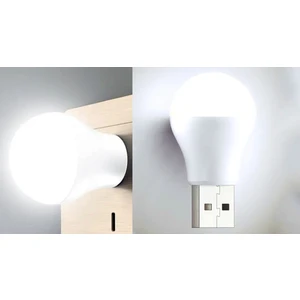Ampul Tasarımlı 2 Adet USB LED Küçük Beyaz Işık Lamba Koridor Tuvalet Oturma Çocuk Odası  Aydınlatma