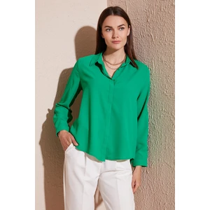 Regular Fit Arkası Uzun Yazlık Gömlek Bayan Gömlek 611BG9741