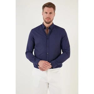 Pamuk Karışımlı Uzun Kollu Düğmeli Yaka Slim Fit Gömlek Erkek Gömlek CF23S7498
