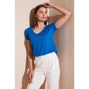V Yaka Rahat Kesim Kadın Bluz 5862000