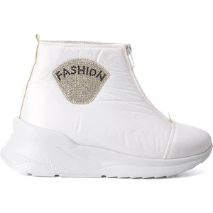 844 Beyaz Içi Kürklü Su Itici Kadın Kar Botu