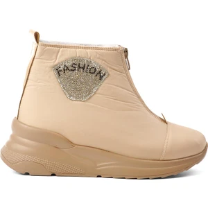 844 Bej Içi Kürklü Su Itici Kadın Kar Botu