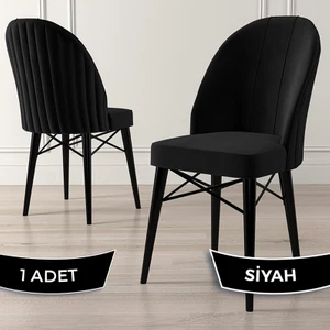 Jena Serisi 1 Adet Mutfak Sandalyesi 1.sınıf Babyface Ithal Kumaş Siyah Gürgen Ayak